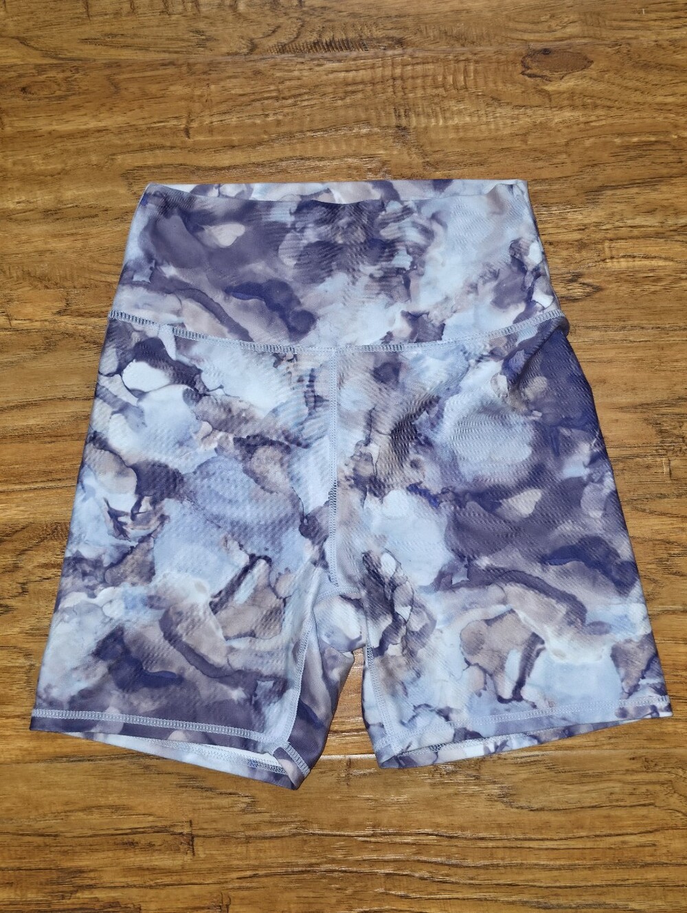 Balance Collection Small Lavender Purple Marble High-Rise Bike Shorts